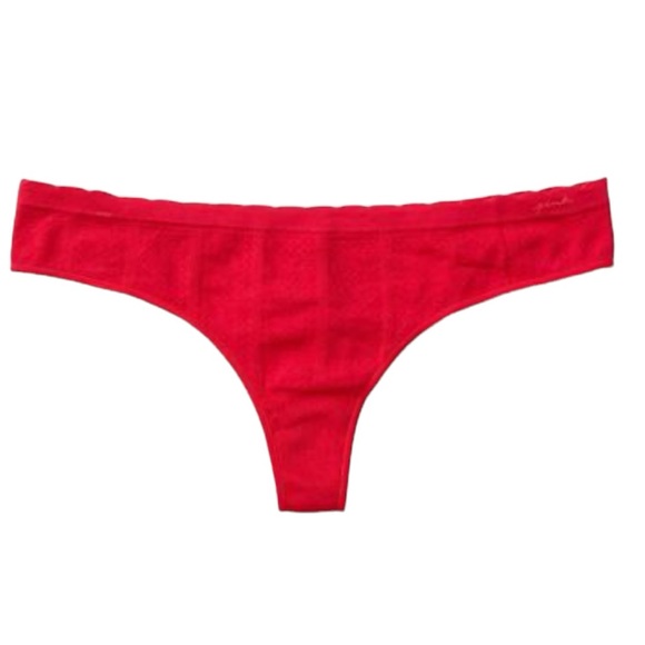 New Victoria’s Secret PINK XL Seamless Thong Panties Red‎ - Picture 1 of 5